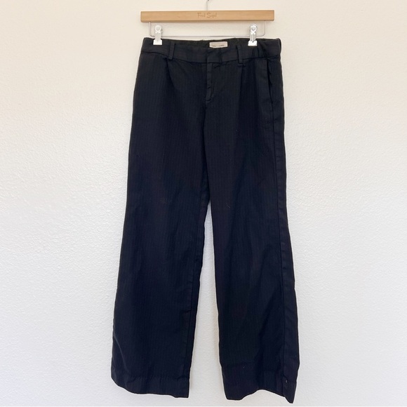 NILI LOTAN Pin Striped Wide Leg Pants in Navy SZ 6